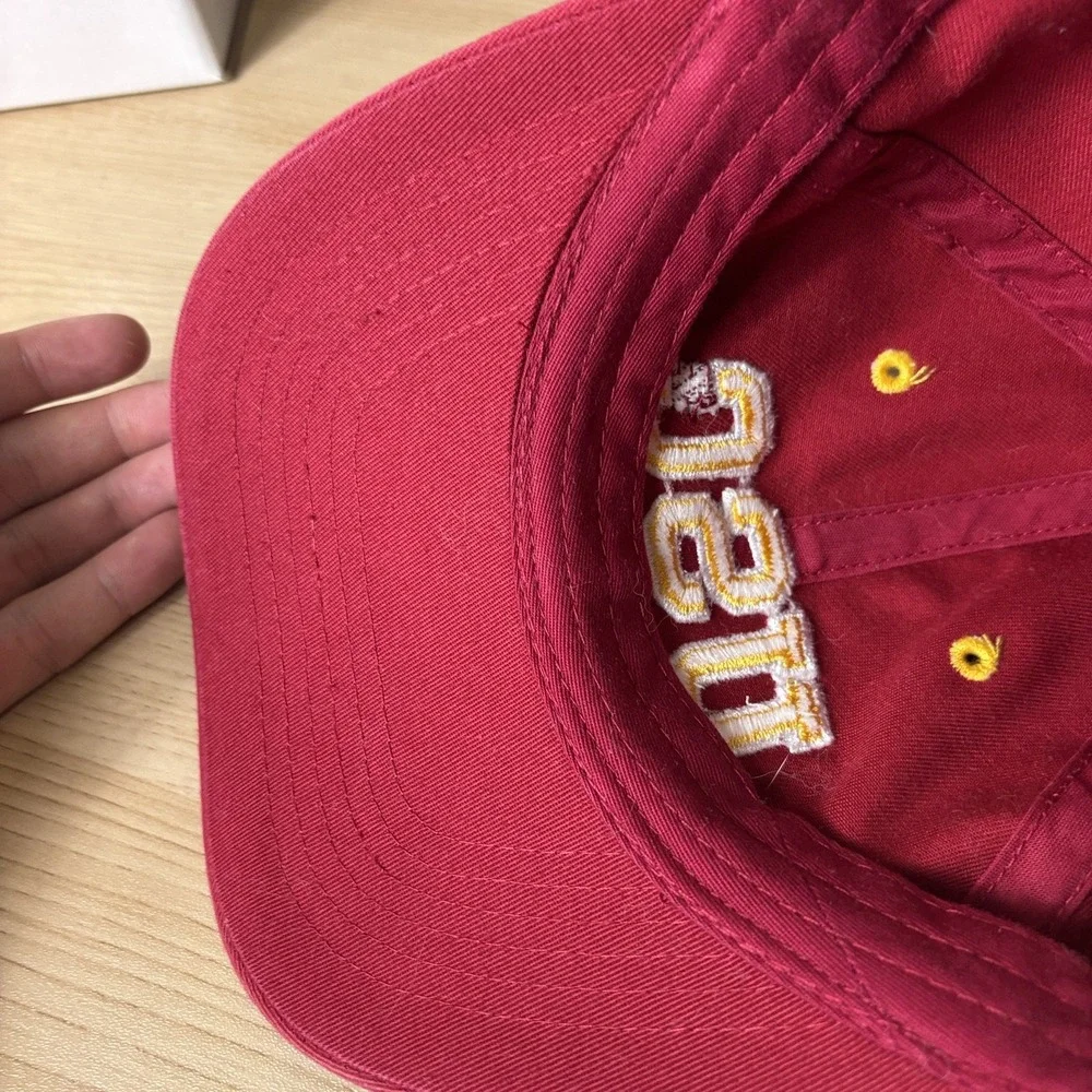 USC Trojans Hat Cap Strap Back Red Yellow NCAA Football Orange Bowl Mens 2005